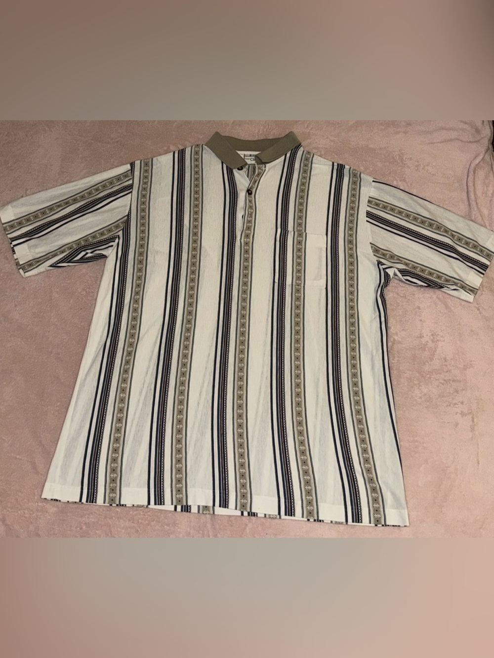 Vintage Classics striped polo-style shirt 🤎